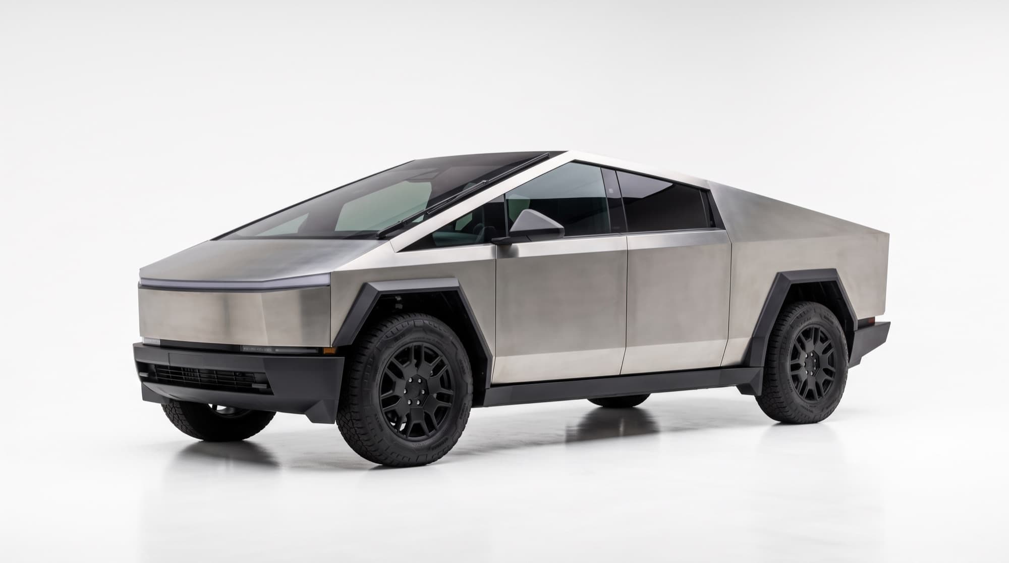 Tesla Cybertruck, front ¾ view